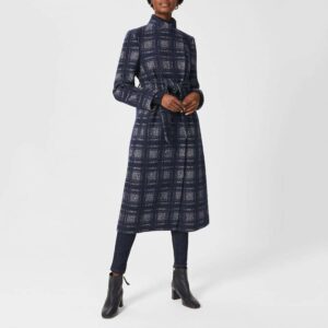 Navy Meghan Wrap Wool Blend Coat