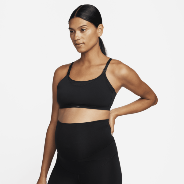 Nike Women's Alate (M) Light-Support Lightly Lined Nursing Sports Bra (Maternity) in Black, Size: XL | DV9375-025