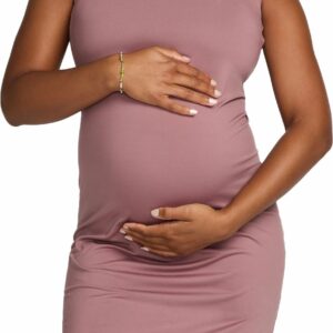 Nike Women's Maternity Dri-FIT Slim-Fit Knit Dress, Small, Smokey Mauve