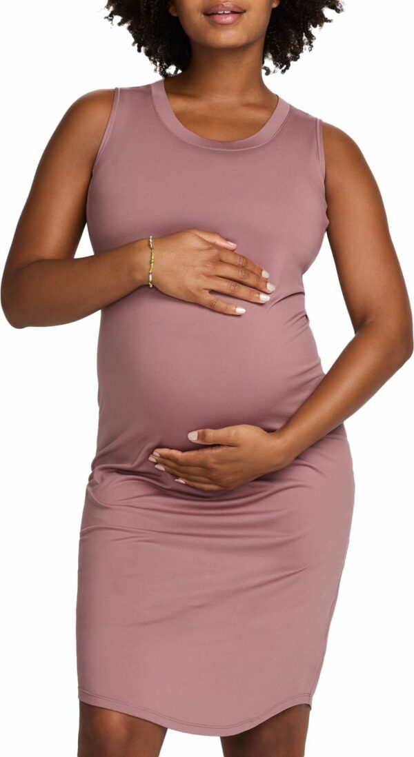 Nike Women's Maternity Dri-FIT Slim-Fit Knit Dress, Small, Smokey Mauve