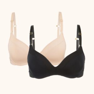 No-Wire Push-Up Bra Bundle: Jet Black/Toasted Almond