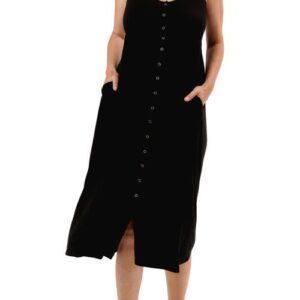 Nom Maternity Rib Maternity/Nursing Midi Dress in Black at Nordstrom, Size Large