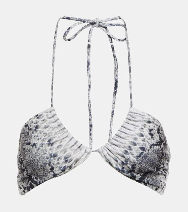 Norma Kamali Jason printed bandeau bikini top