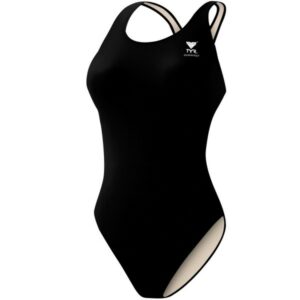 Women's TYR Poly Solid Max Back Suit One Piece Swimsuit Competitive 32 Black