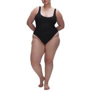 Women's GOOD AMERICAN Always Fits Modern Tank One Piece Swimsuit S/M Black