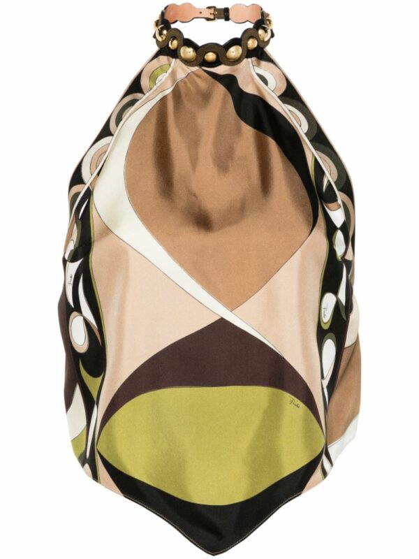 PUCCI- Printed Silk Halterneck Top