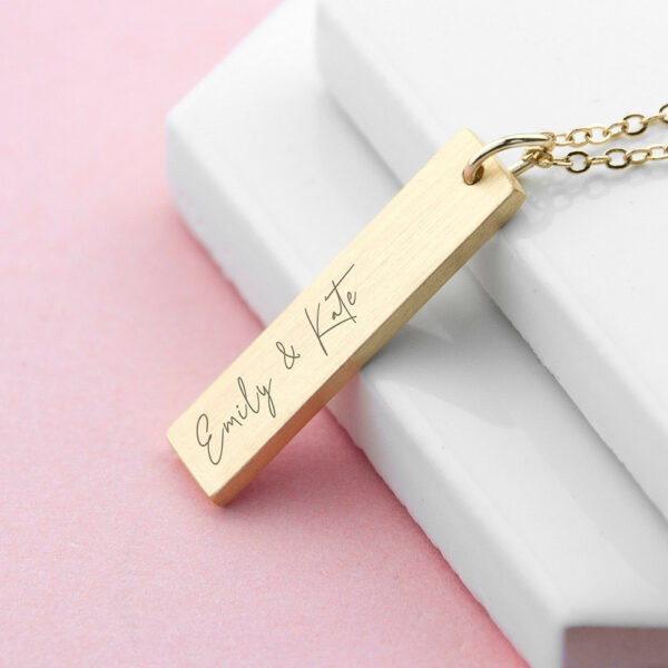 Personalised 'I Love You' Real Handwriting Bar Necklace