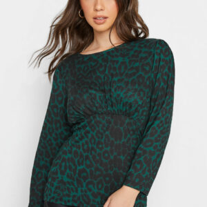 Pixiegirl Green Leopard Print Long Sleeve Top 16 Pixiegirl | Petite Women's Printed Tops