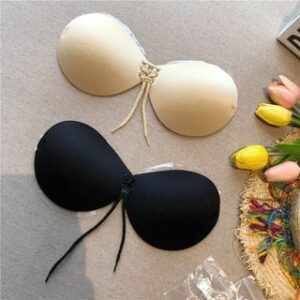 Plain Lace-Up Strapless Bra