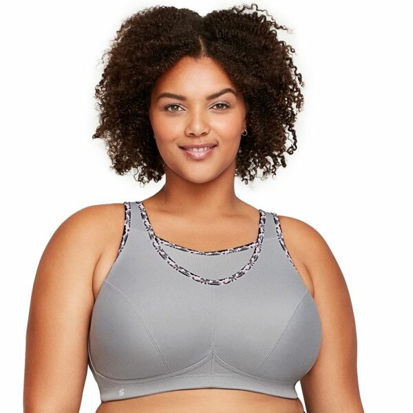 Plus Size Glamorise Full-Figure No-Bounce Camisole Wireless Sports Bra 1066, Women's, Size: 36 Ddd, Silver