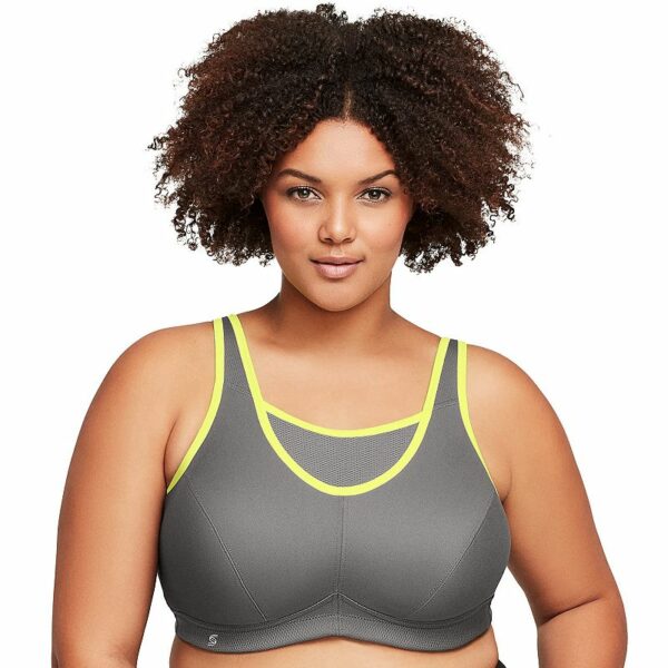 Plus Size Glamorise Full-Figure No-Bounce Camisole Wireless Sports Bra 1066, Women's, Size: 40 Ddd, Gray