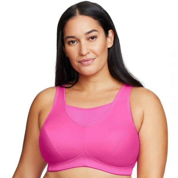 Plus Size Glamorise Full-Figure No-Bounce Camisole Wireless Sports Bra 1066, Women's, Size: 46 D, Rose Purple