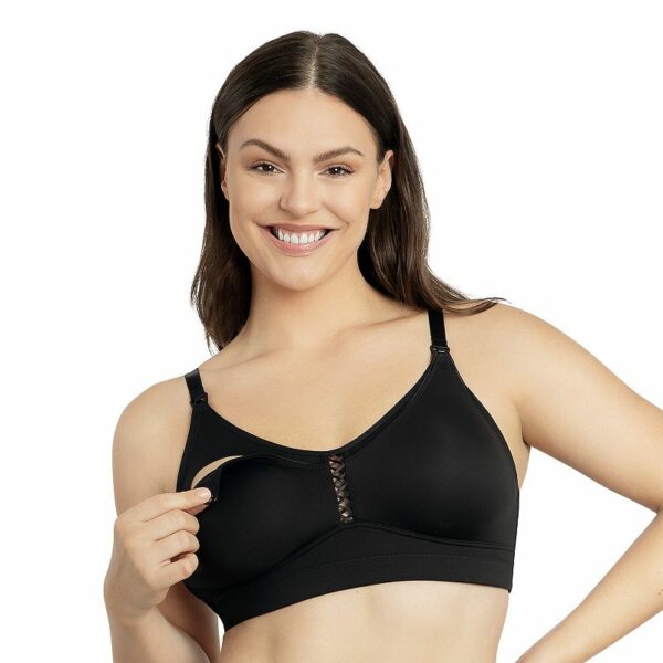 Plus Size Parfait Erika Seamless Wireless Nursing Bra P58611, Women's, Size: 32 FF, Black