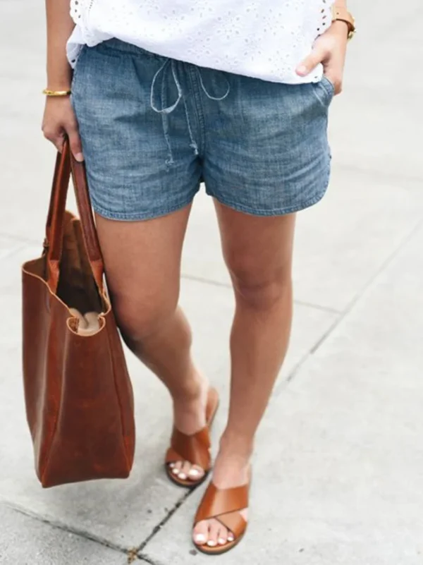 Pockets Casual Linen Shorts