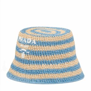 Prada Striped Crochet Bucket Hat