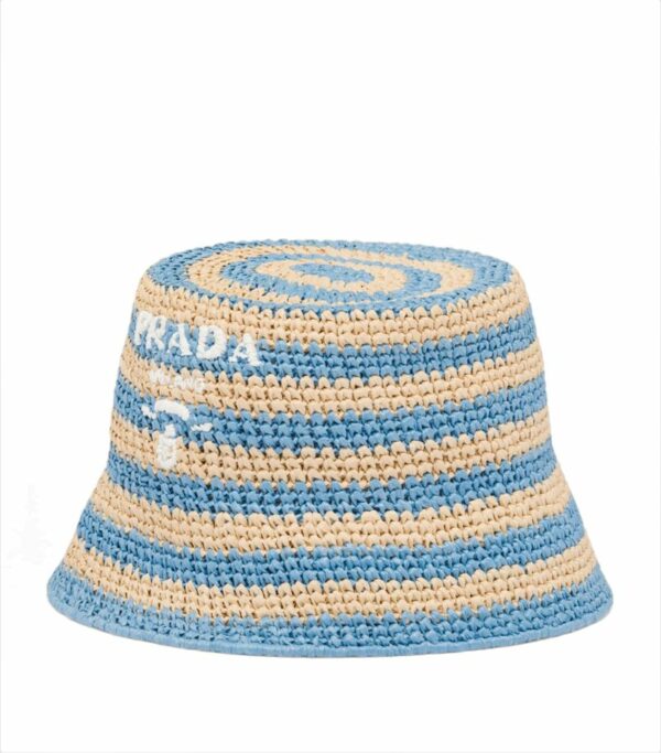 Prada Striped Crochet Bucket Hat