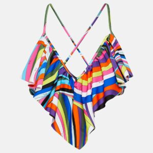 Pucci Printed ruffled bikini top