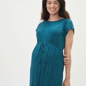 RW&CO. - Cap-Sleeve Midi Dress with Adjustable Waist - Thyme Maternity - Blue coral - S