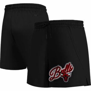 Women's Pro Standard Black Chicago Bulls Script Woven Shorts