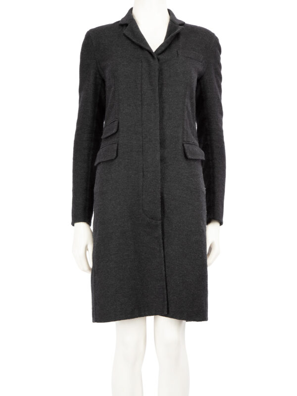 Ralph Lauren Dark Grey Wool Mid-Length Coat