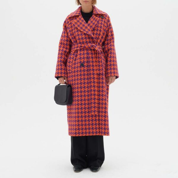 Red/Purple Ianna Wool Blend Coat