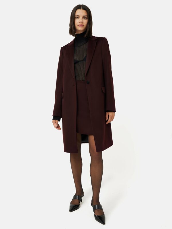 Relaxed Wool City Coat Oxblood