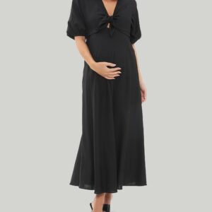 Ripe Maternity Camille Tie Front Linen Dress