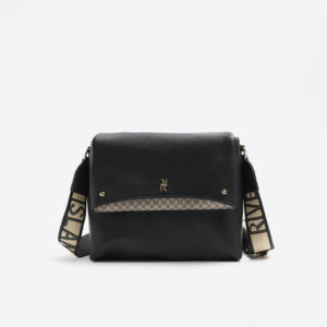 River Island Womens Black Flap Over Messenger Bag