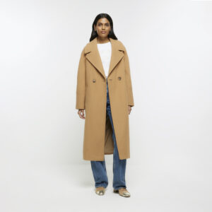 River Island Womens Brown Wool Blend Oversized Coat