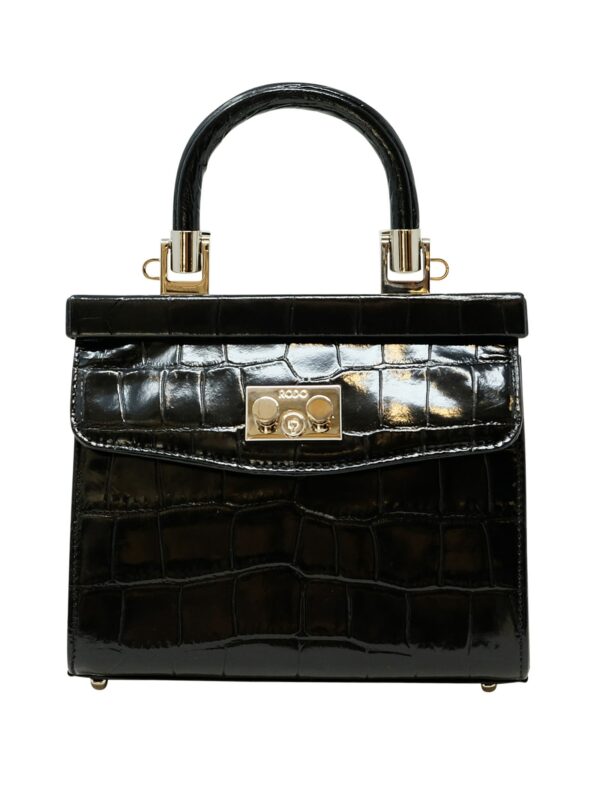 Rodo Black Croco Leather Paris Handbag