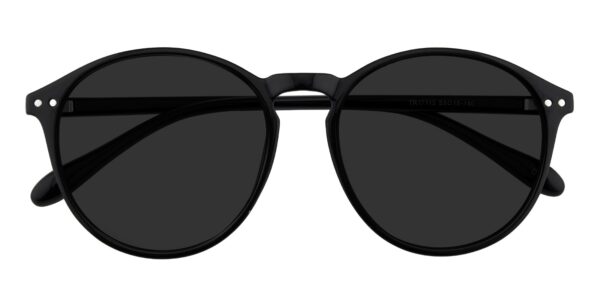 Round Sunglasses, Full Frame Black TR90 - SUP0910