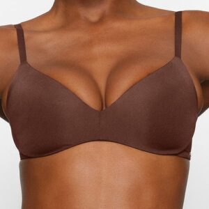 SKIMS Wireless Form Push-Up Plunge Bra in Cocoa at Nordstrom, Size 40Dd