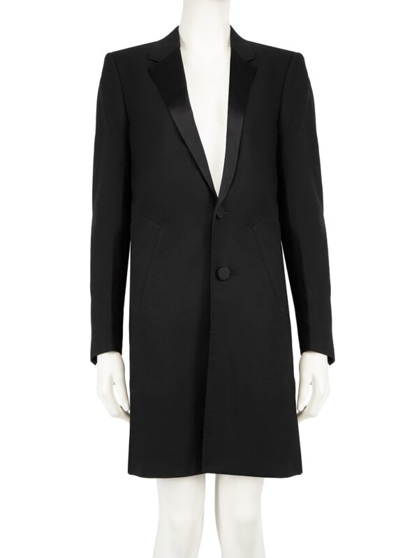 Saint Laurent Black Wool Mid-Length Blazer Coat