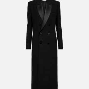 Saint Laurent Double-breasted wool crêpe tuxedo coat