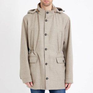 Sand Hooded Wool Coat