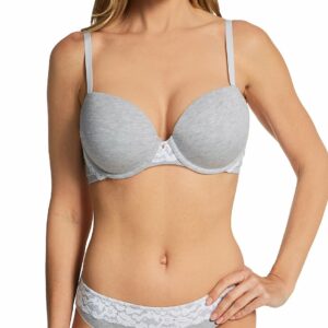 Le Mystere Women's Cotton Touch Uplift Push-Up Bra in Heather Grey (4420) | Size 32G | HerRoom.com