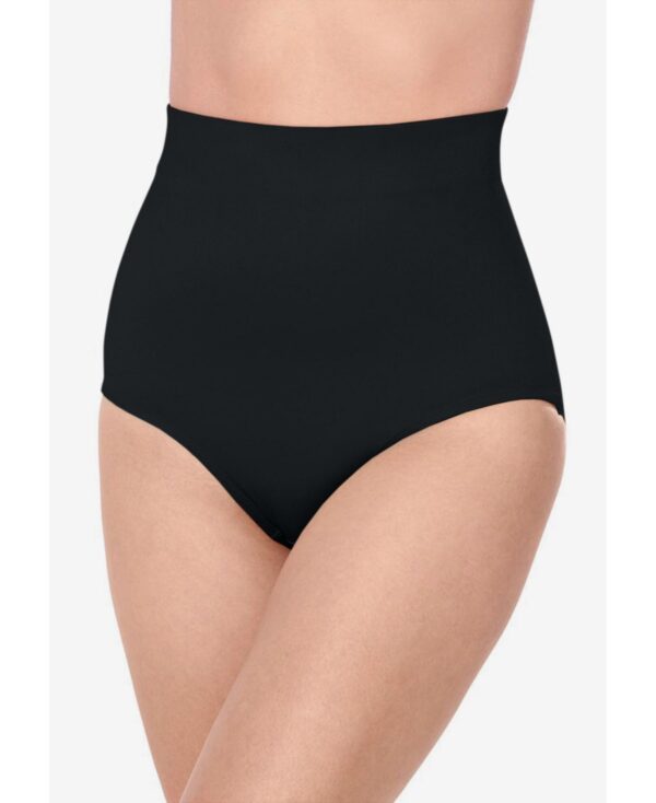 Secret Solutions Plus Size Power Shaper Firm Control High Waist Shaping Brief - Black