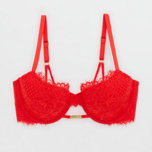 Show Off Balconette Lace Bra Women's Holiday Red 36C