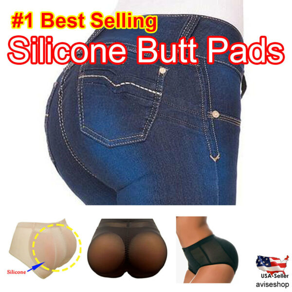 Silicone Butt Pads buttock Enhancer body Shaper Brief Panty Tummy Control SET