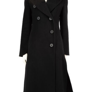 Sportmax Black Wool Double Breast Mid Length Coat