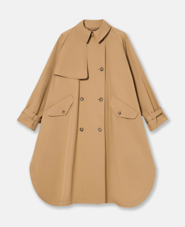 Stella McCartney - Pointed Collar A-Line Trench Coat, Woman, Fawn beige, Size: 44