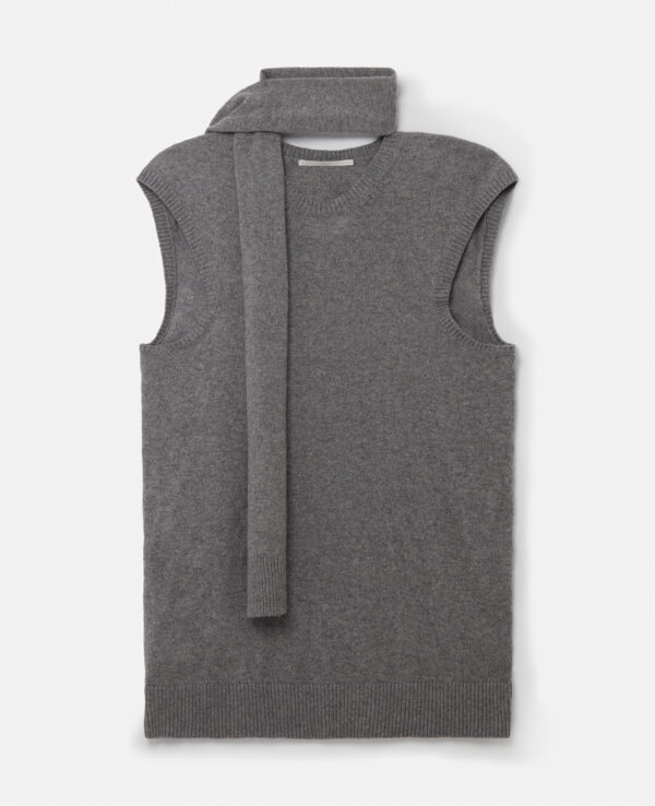 Stella McCartney - Scarf Detail Sleeveless Top, Woman, Storm grey, Size: S