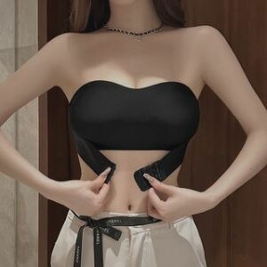 Strapless Front Closure Wireless Bra with 3 pairs removable bra pads