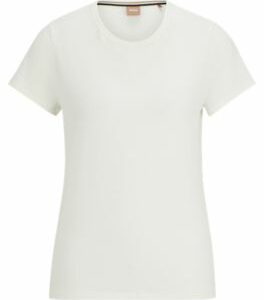 T-shirt with 3D-structured knitted monograms- White Women's T-Shirts size M