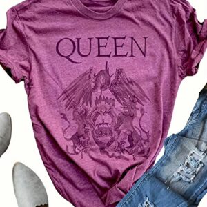 TEMU Women's Retro Print T-shirt, Vintage Cool Short Sleeve T-shirt, Women's Clothing