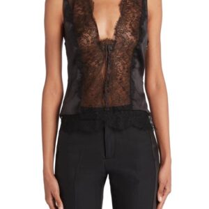 TOM FORD Stretch Silk Lace Camisole in Black at Nordstrom, Size 10 Us