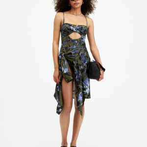 AllSaints Niki Floral Bandeau Cut-Out Swimsuit