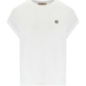 TWINSET WHITE T-SHIRT WITH LOGO