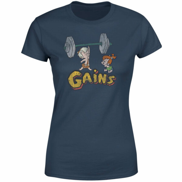 The Flintstones Distressed Bam Bam Gains Women's T-Shirt - Navy - M