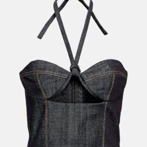 The Mannei Aspos cutout denim bustier